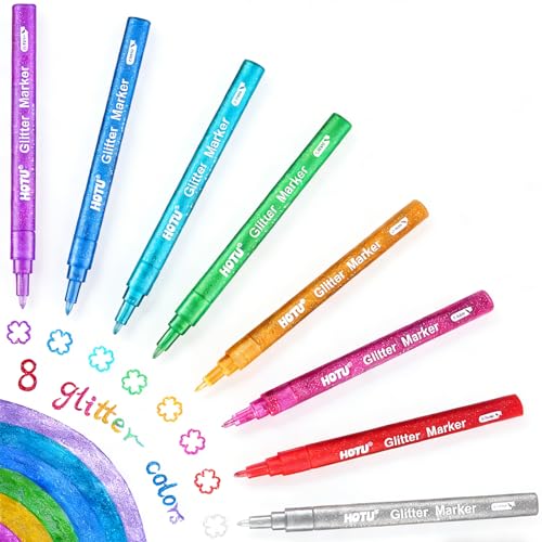 HOTU 8 Colori Marcatori Sezzolati Marcatori Farbenglitter per disegno e