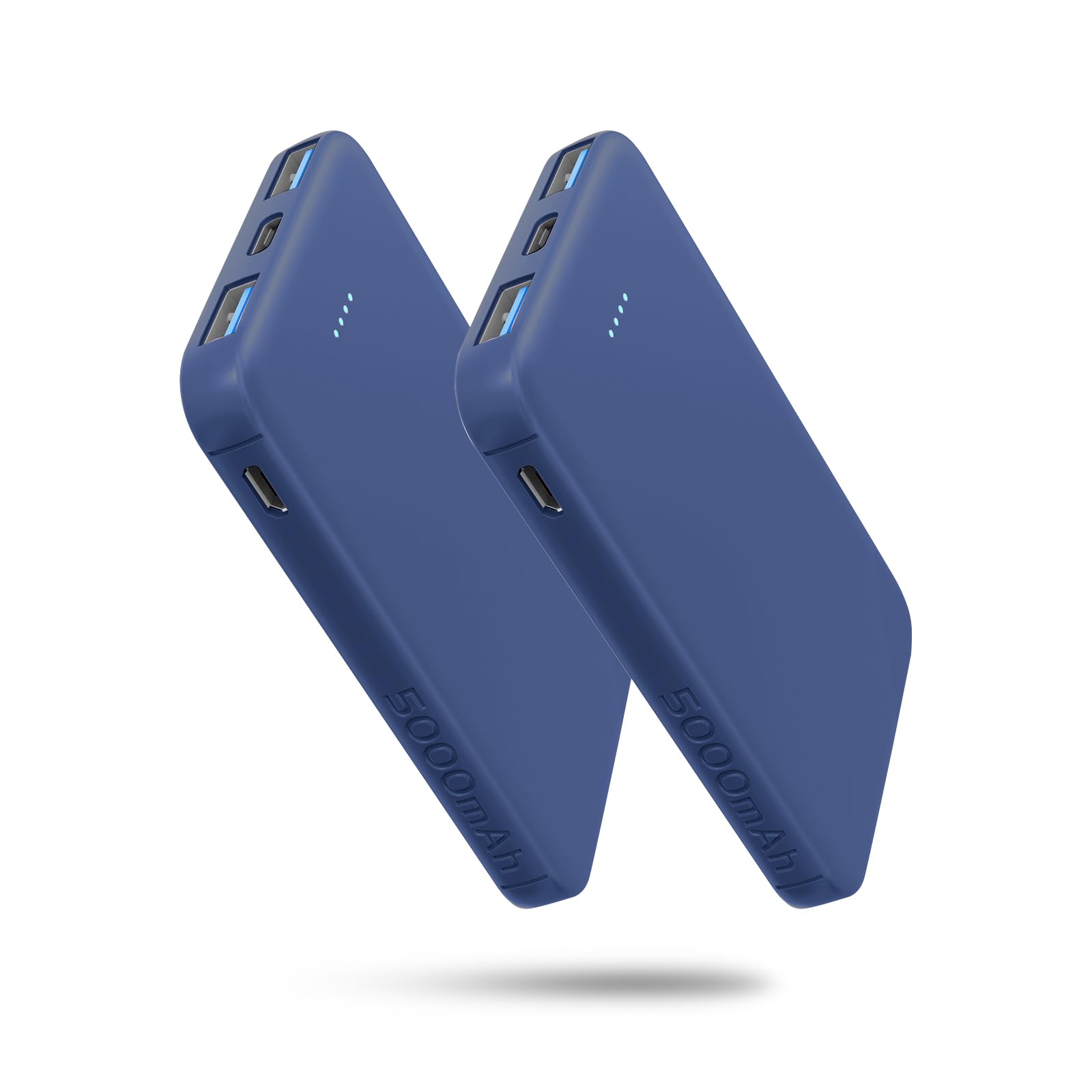 VANYUST S22 Portable Charger, 5000mAh Mini Power Bank 3-Port Output (USB-C in&Out) Fast Charging, External Battery Pack Compatible for iPhone 14/13/12/11 Series, Samsung, Android, and More (Blue)