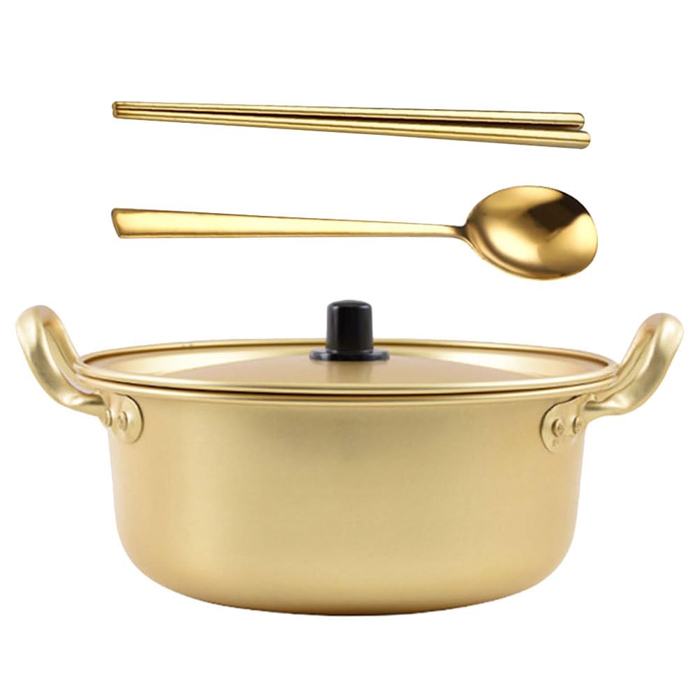 Pot de ramen aluminium 8,50 pouces anti-attente avec kit couverts pour dîner rapide sans vaisselle