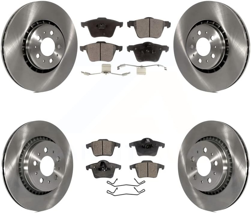 Transit Auto - Front Rear Disc Brake Rotors And Ceramic Pads Kit For 2003-2014 Volvo XC90 With 336mm Diameter Rotor K8T-101332