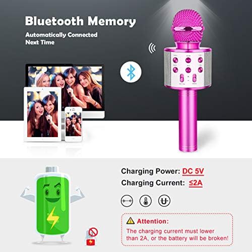Kids Microphone, Girls Toys Age 4-12 Year Old Girls Gifts for 5-12 Year Old Christmas Xms Gifts Toys for Girls 4-12 Year Old Girls Teenager Gifts Girls Karaoke for Microphone Presents for Girls
