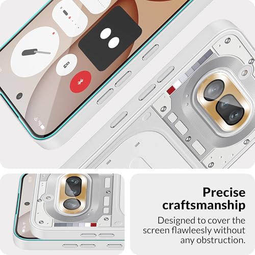 Image of FIRST MART Tempered Glass for Nothing Phone 4A 5G with Gold Camera Ring Guard & Installation Kit | HD Clear Edge-to-Edge Screen Protector, Scratch Resistant, Case-Friendly | Pack of 1