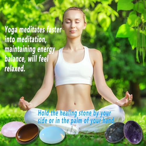 AWARDSEN 2.4" Large Amethyst Crystal Stone Polished Palm Stone Healing Crystals 0.7" Thick Natural Reiki Gemstone Worry Stone Energy Balancing Anxiety Stress Relief Meditation - Image 6