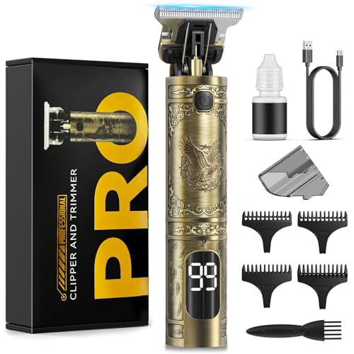 Tondeuse Cheveux Hommes, Tondeuse Barbe Homme Professionnel Tondeuse Cheveux et Barbe Homme Rasoir Electriques Hommes Sans Fil avec Ecran LED Intelligent...