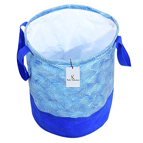 Image of Kuber Industries Printed 2 Pieces Waterproof Canvas Laundry Bag, Toy Storage, Laundry Basket Organizer 45 L (Pink & Blue) CTKTC134639