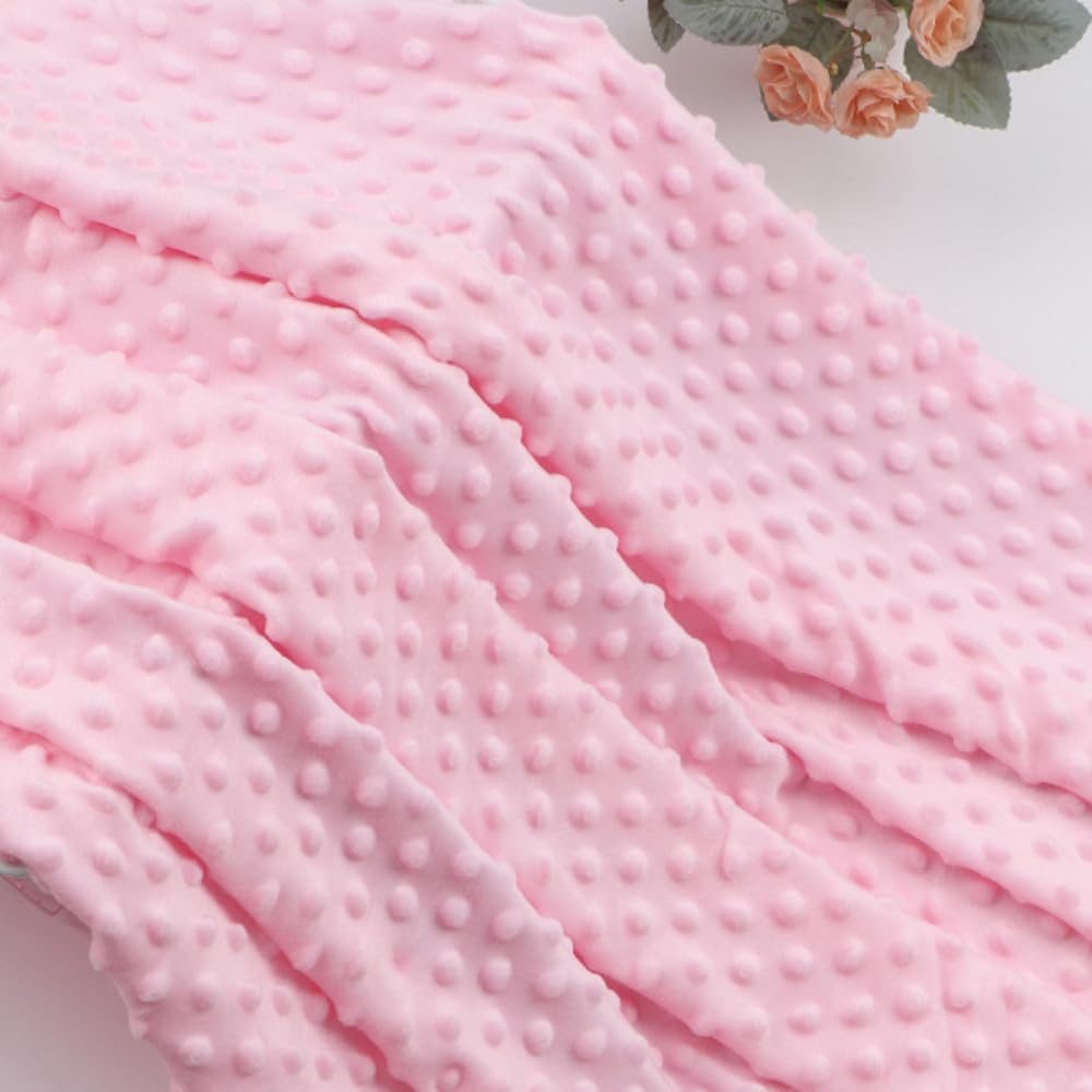 Tela Minky de 2 m x 230 cm por metros, tela con puntos 3D para coser, tela de peluche, tela decorativa para manualidades, mantas, sacos de dormir, ropa, decoración del hogar, color rosa