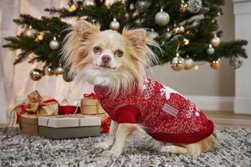 Wolters Strickpullover Elch mit Glitzer, Größe:25 cm, Farbe:rot/Silber