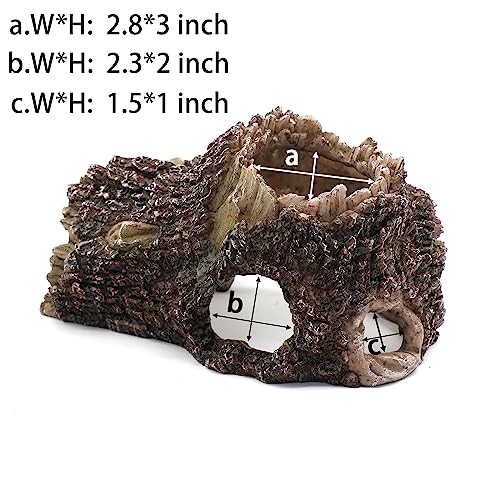 Image of relaqcc Tree Trunk Cave Aquarium Decoration Reptile Cave Climb Hideout Hideaway, Betta Log Resin Wood House Fish Tank Decorations for Betta Fish, Shrimp, Lizards, Leopard Gecko