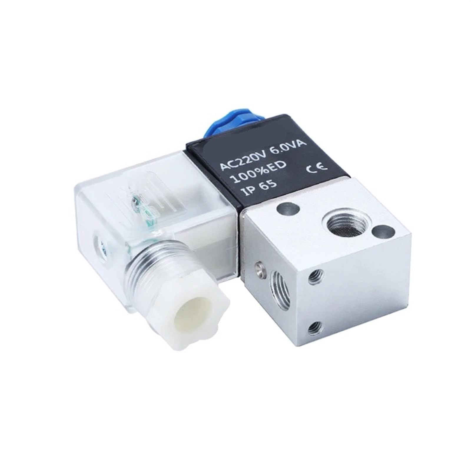 3V1-M5 3V1-06 AC110V AC220V DC12V 24V Válvula de compresor Aire 1/8 "NC válvula solenoide Aluminio neumática Normalmente Cerrada(3V1-06 and 10mm,DC24V)