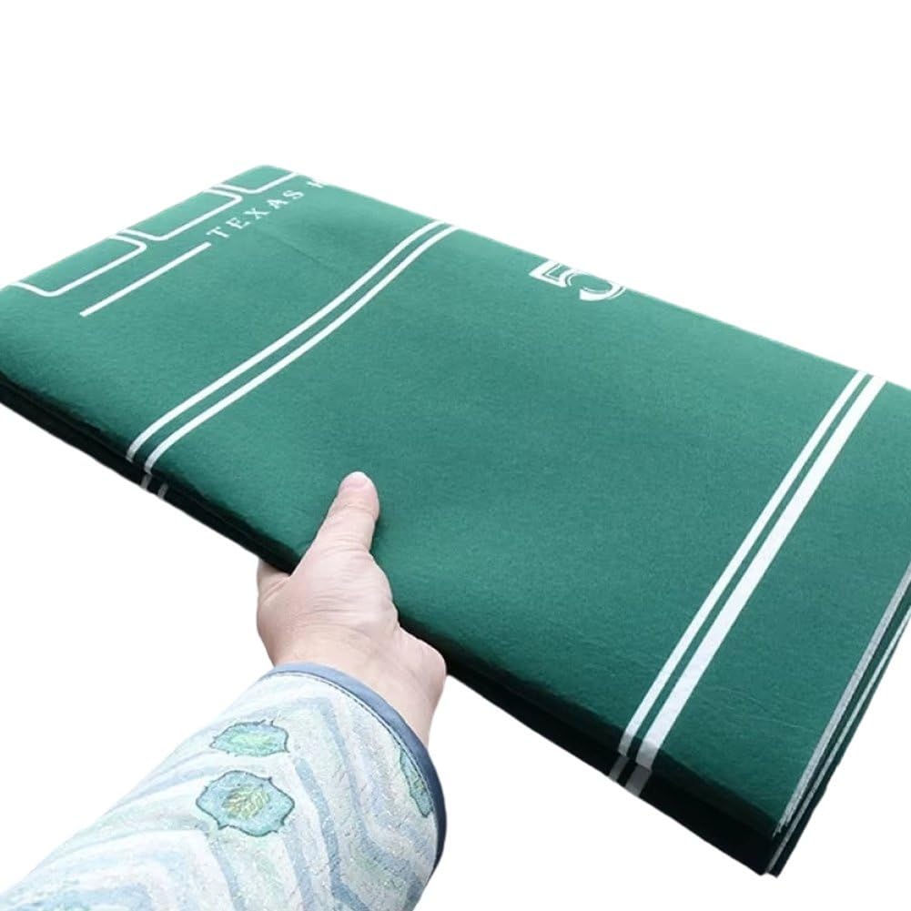 Tapete De Póker Texas De Fieltro Verde, 180x90 Cm, Para Hasta 10 Jugadores, Ideal Para Blackjack Y Juegos De Cartas