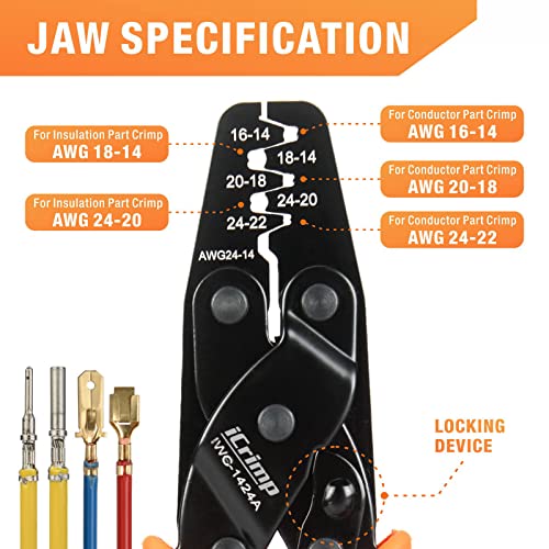 Icrimp Closed Barrel Crimper, Stamped Contacts Crimper And Weather Pack Terminal Crimper Tool Kit W/Extraction Tools-12Pcs Included #TOP6