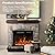 PUKAMI Electric Fireplace with Mantel, 36 inch Freestanding Stone Fireplace Heater TV Stand with Remote Control, Realistic Flame Effect and 3D Log, 750W/1500W
