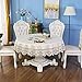 Brown Flower Embroidered lace Dark White Cream Tablecloth Round