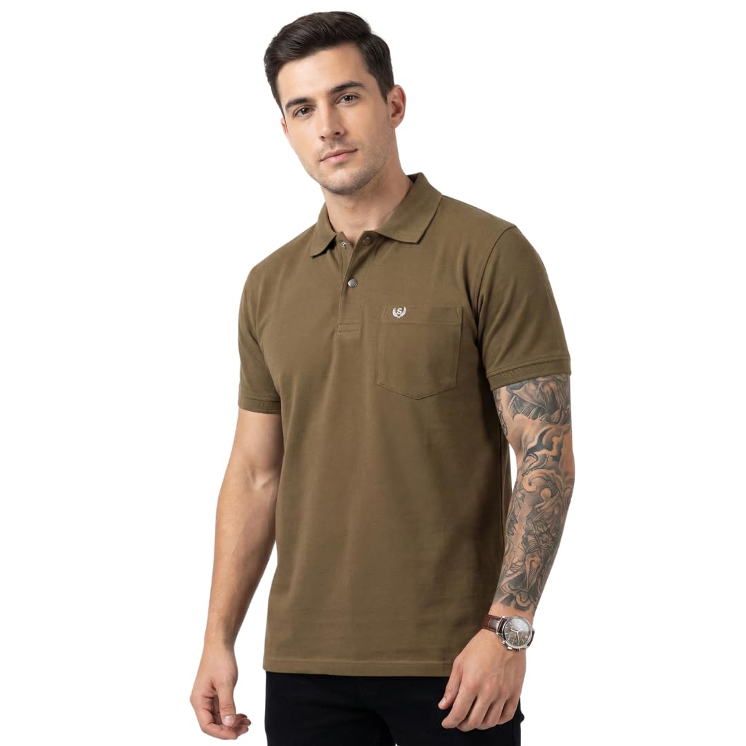Polo T Shirt for Man with Pocket, Polo T Shirts for Men, Summer Shirt with Collar, Half Sleeve, Cotton Blend, Light Weight, Comfotable Fit (Pack of 1) M to 3XL