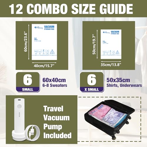 Image of Travel Vacuum Bags with Electric Pump, Vacuum Travel Bags for Luggage and Suitcase, Clothes Clothing (6S 6XS)