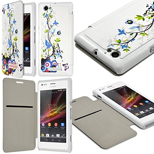 Seluxion HF01   Funda tipo libro para Sony Xperia M (incluye protector de pantalla)