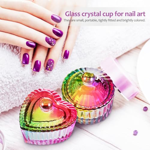 Healeved Set 2 Recipientes de Vidrio para Arte de Uñas miniatura 3