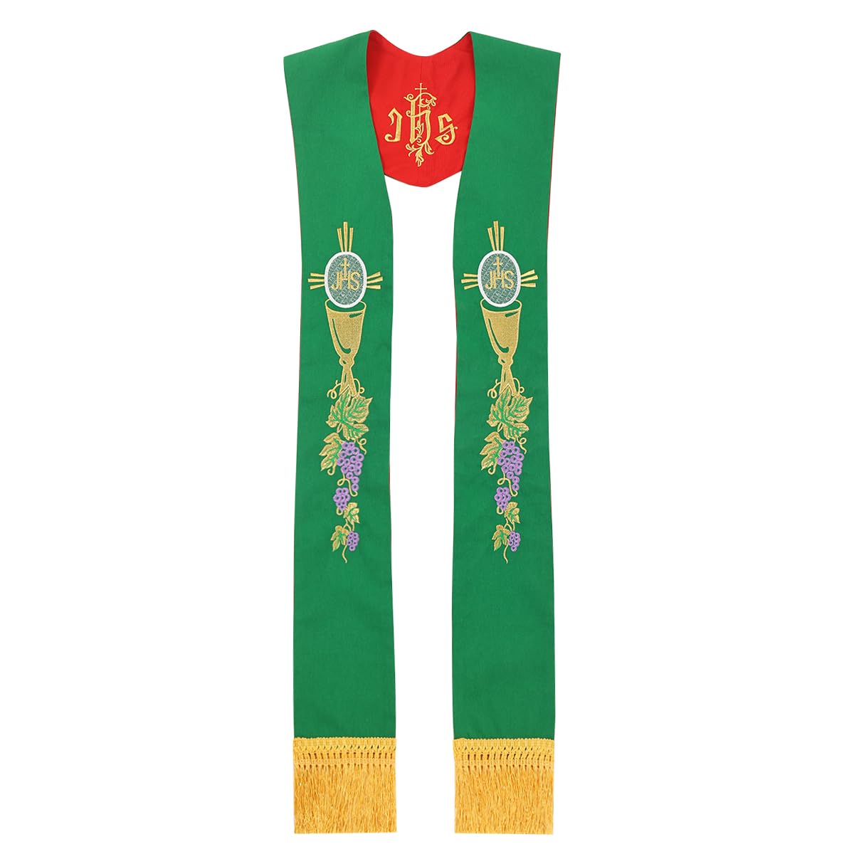 BLESSUME Eglise Réversible Étole avec Agneau de Dieu Broderie