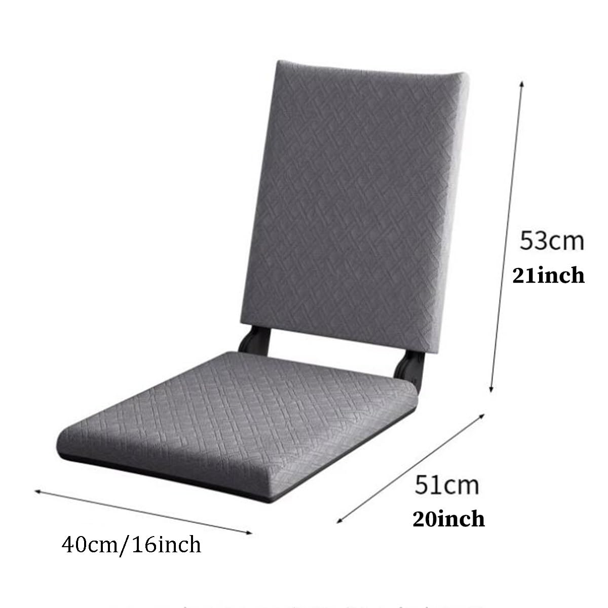 Silla de suelo ajustable con soporte para la espalda, silla acolchada de meditación y juegos, diseño plegable de 5 posiciones para sala de estar, dormitorio y sala de yoga (gris B)