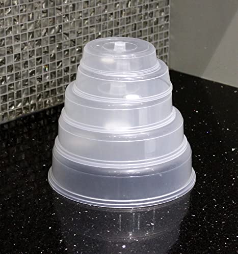 5 Piece Ventilated Microwave Covers Adjustable Steam Vents Assorted Sizes BPA Free Mixed Sizes For Large & Small Food Plates Bowls