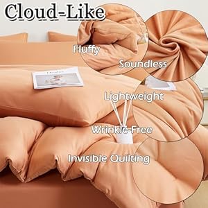 MorroMorn Comforter Set Queen Size, 4 Pieces All Season Bedding Comforters Sets, Soft Bed Set with 1 Down Alternative Duvet Insert 90×90 Inches, 2 Pillow Cases & 1 Fitted Sheet (Queen, Terracotta) MorroMorn Comforter Set Queen Size 4 Pieces All Season Bedding Comforters Sets Soft Bed Set with 1 Down Alternative Duvet Insert 9090 Inches 2 Pillow Cases 1 Fitted Sheet Queen Terracotta