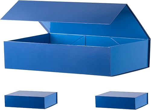 Miniatura 8 de Caja de regalo blanca extragrande de 19 x 16 x 6 pulgadas, enorme caja rectangular plegable con tapa cierre magnético para propuesta de padrino,