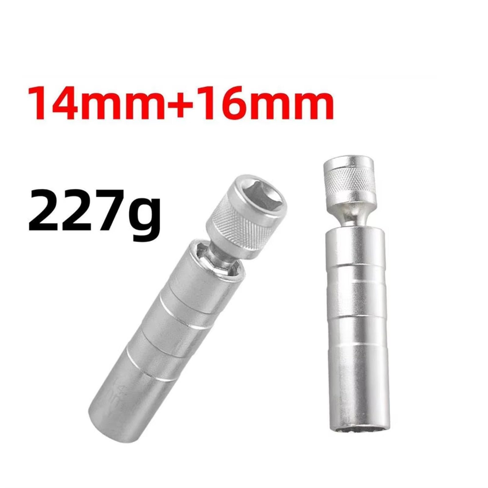 Zündkerzenschlüsselsatz Gelenk-Zündkerzen-Steckschlüssel Magnetischer Zündkerzenschlüssel-Satz Flexibler 12-Winkel-Steckschlüssel-Adapter(1set)