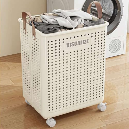 Foldable Rolling Laundry Basket with Handle – Large Capacity Laundry Hamper for Bedroom, Bathroom & Dorm Rooms Foldable Rolling Laundry Basket with Handle – Large Capacity Laundry Hamper for Bedroom, Bathroom & Dorm Rooms