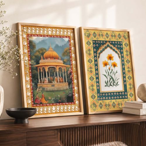 Image of Kotart Traditional Indian Wall Art Paintings for Living Room | Framed Wall Painting for Home Room Bedroom Office Decor | Paintings Home Decoration | Poster With frames | Painting Decoration (Art 6, (35x37 Inch), Framed)