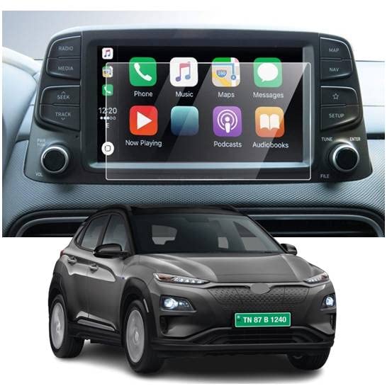 Image of Car Infotainment System Accessories Unbreakable Navigation System Screen Guard Hyundai Kona Ev It's Flexible Not A Glass [Transparent]