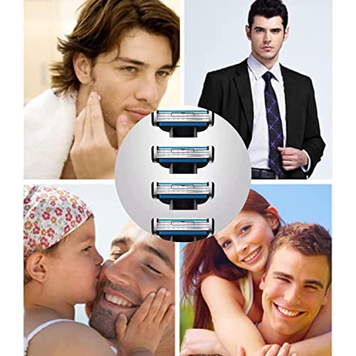 Razor Blades Refills for Mach3, Manual Mens Razor Blades for Gillette, Precision Cut Stainless Steel Blades Turbo Razor Blades Refills with Dual Lubrication, Blade for Gillette Mens and Women - Thumbnail 7