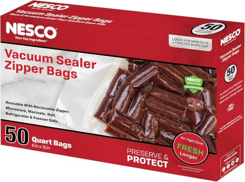 Image of Nesco Vacuum Sealer Quart Zipper Bags - 50 Count - 8 inch x 12 inch(Pack of 6)