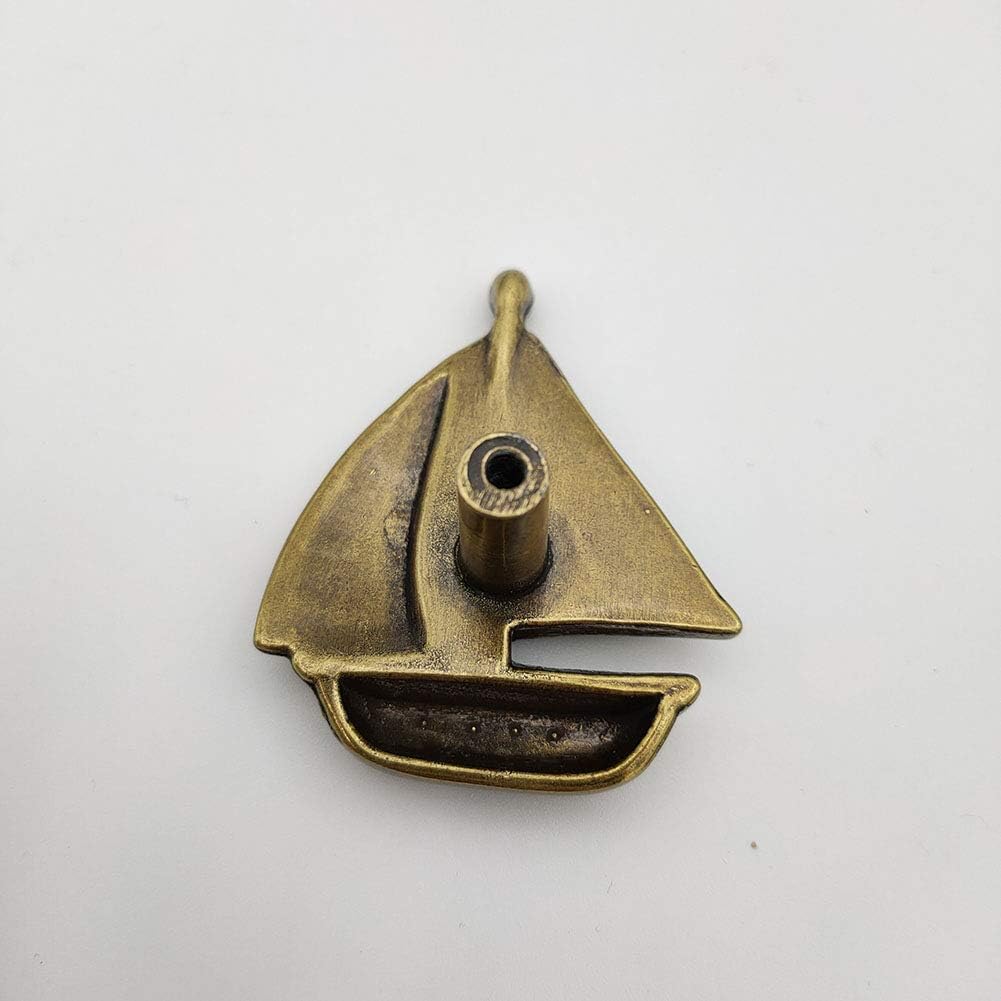 brandname Sailboat Knob, JfwuHap 6 Pcs Artwork Zinc Alloy Cabinet Knobs Pull Handle with Screw Hardware Furniture Decoration Cupboard Wardrobes Drawer Dresser Closet Kitchen(Sailboat)