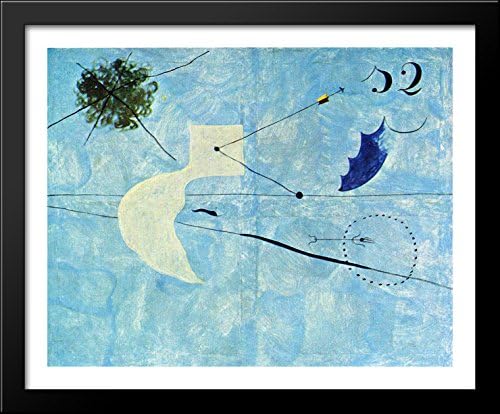 Siesta 34x28 Large Black Wood Framed Print Art by Joan Miro