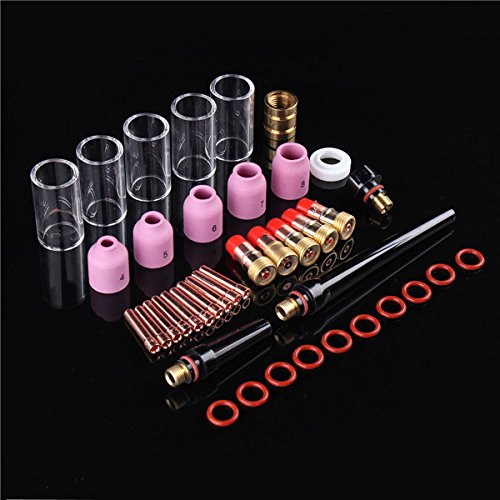 EsportsMJJ 40Pcs TIG Soldadura Antorcha Boquilla Taza Tungsteno Gas Lente Kit 1/1.6/2.4/3.2 Mm para TIG Wp-17/18/26-1
