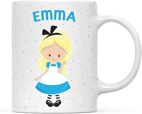 Andaz Press Taza personalizada de chocolate caliente con leche para niños, Alicia en el país de las maravillas, 1 paquete, taza de café