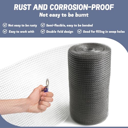 534 x 30 ft 304 stainless steel mesh wire mesh for rodent hole fill fabric gap blocker double layer metal mesh roll flexible stretchy for garden house and diy a-534 x 30 ft