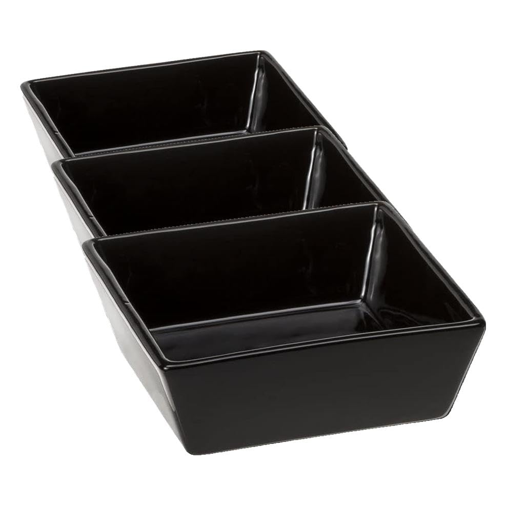 Ferplast Altair 14 Seramik Kedi ve Köpek Mama Kabı, 14 x 14 x 5 cm, 0,5 L, Siyah (3 paketi)