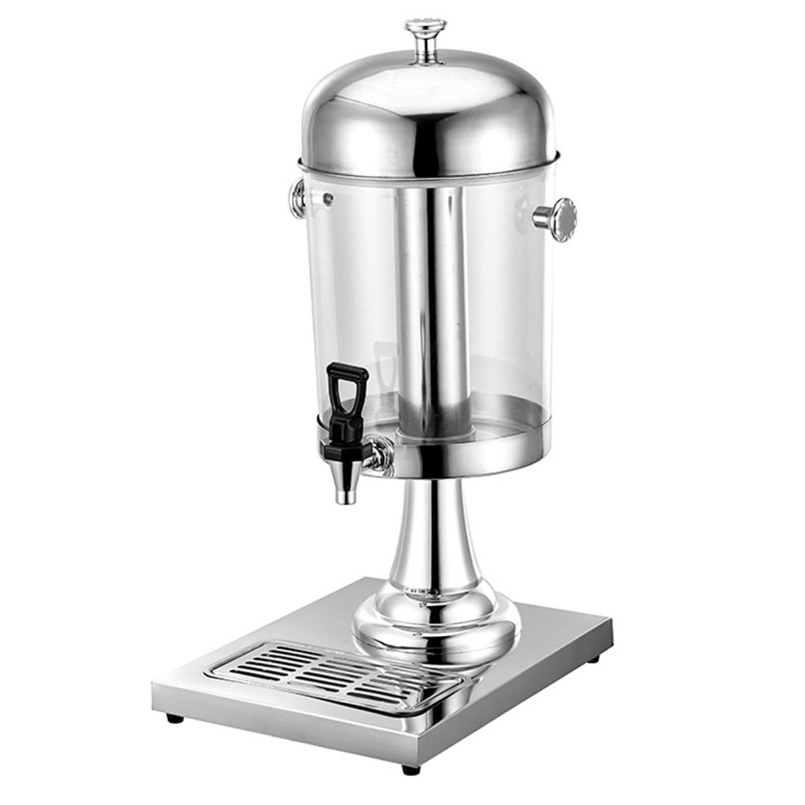 asdchZen Drink Dispenser With Ice Container And Stand, Cold Beverage Dispenser Machine With Spigot For Parties Buffet Catering,Silver-8L
