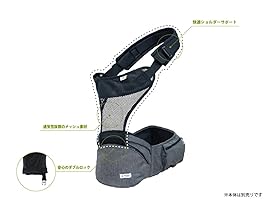 美品 POLBAN ポルバン ヒップシート シングルショルダー付 ブラック ポルバン アドバンス ヒップシート シングルショルダー 付き 2点