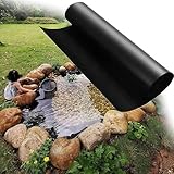 Pealihuy Teichfolie, HDPE, schwarz, UV-beständig, vorgeformt, leicht zu schneiden, for natürlich aussehende Teiche, Wasserfälle, Koiteiche und Wassergärten(3x3m)