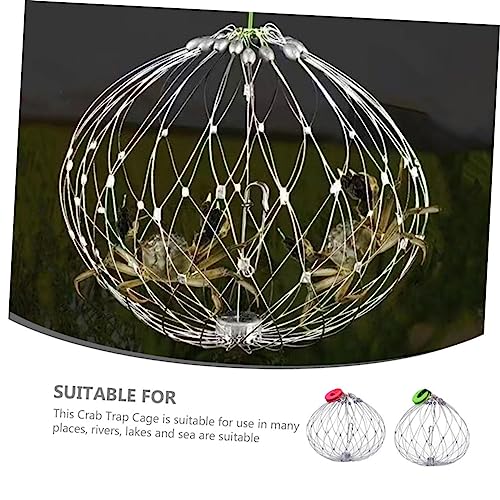 Kisangel Captador de caranguejo 2 peças armadilhas de caranguejo azul gaiola de rede de caranguejo g