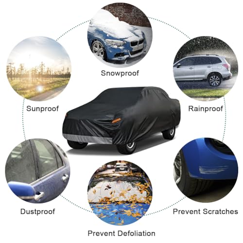 Image of Kayme 7 Layers Truck Cover Fit GMC Canyon (2015-2025) Crew Cab /Extended Cab, Waterproof All Weather, Heavy Duty Outdoor Pickup Truck Cover Sun UV Rain Protection.