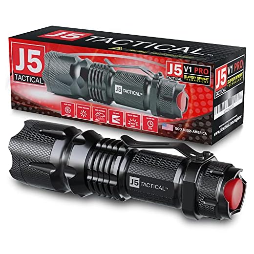 J5 Tactical V1-PRO Flashlight - The Original 300 Lumen Ultra Bright, LED Mini 3 Mode Flashlight