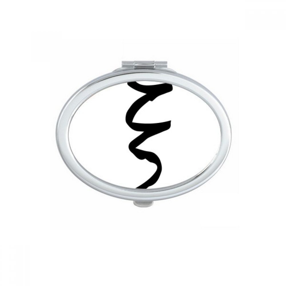 Miroir compact alphabet grec tau noir pour vos retouches maquillage en voyage