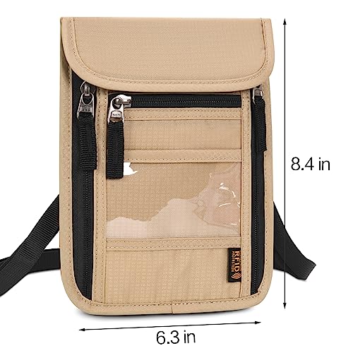 Image of Neck Wallet Lightweight RFID Blocking Waterproof Travel Pouch Passport Wallets for Women Men