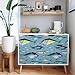 MuralPeel Blue Navy Sea Ocean Fish Peel and Stick Wallpaper Easy Peel Off Self Adhesive Removable Stick on Wall Paper for Kitchen Renter Friendly