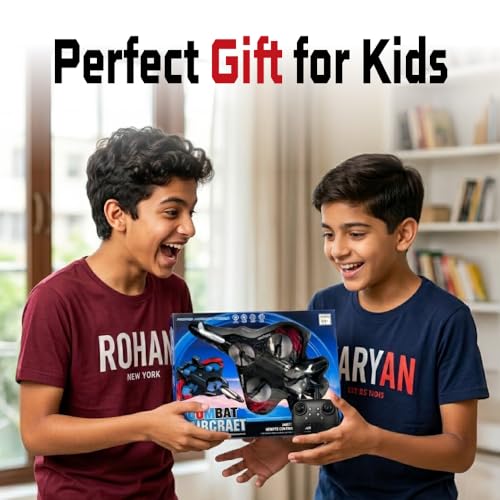 Image of PW Curious Jr. Remote Control RC Plane for Beginners, 360 Flip Hovering Stunt Fighter Jet Toy with Lights, Glider Combat Aircraft for Kids, Birthday /Return Gift for Boys & Girls