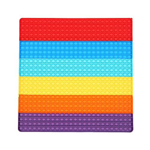 Multitrust 19.7Inch 526 Bubbles Giant Push Pop Pop Bubble Fidget Sensory Toy, Huge Silicone Fidget Toys Stress Relief and Anti-Anxiety Tools Sensory Toy for Autism ADHD ADD OCD (Square)