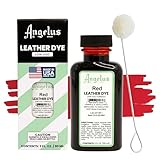 Angelus Leather Dye - Flexible Leather Dye for Shoes, Boots, Bags, Crafts, Furniture, & More 3oz, Dauber Included (Red)